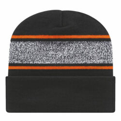 USA-Made Variegated Striped Cuffed Beanie Thumbnail