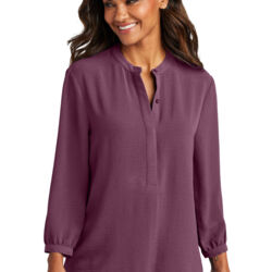 Women's 3/4 Sleeve Textured Crepe Tunic Thumbnail