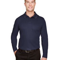 Men's CrownLux Performance® Plaited Long Sleeve Polo Thumbnail