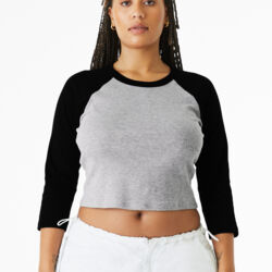 Women's Micro Rib 3/4 Raglan Baby Tee Thumbnail