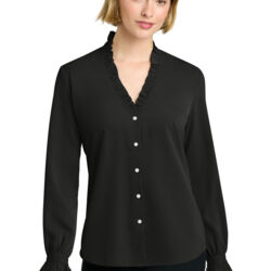Women's Long Sleeve Ruffle Collar Blouse Thumbnail