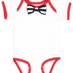 Infant Baby Rib Bow Tie Bodysuit Thumbnail