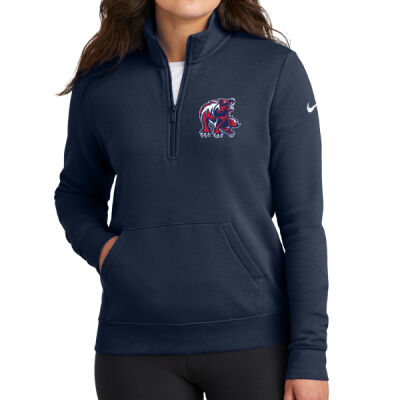 Wolverine Ladies Club Fleece Sleeve Swoosh 1/2 Zip Thumbnail